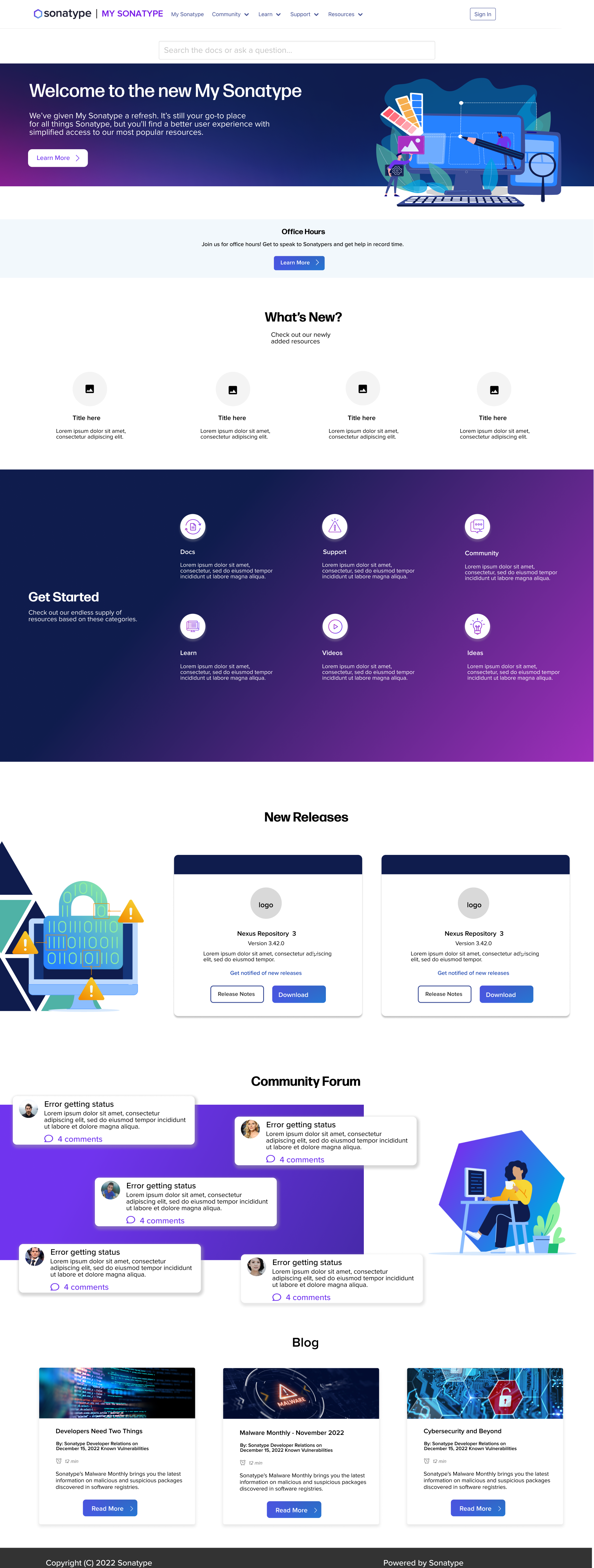 Sonatype — High-fidelity homepage