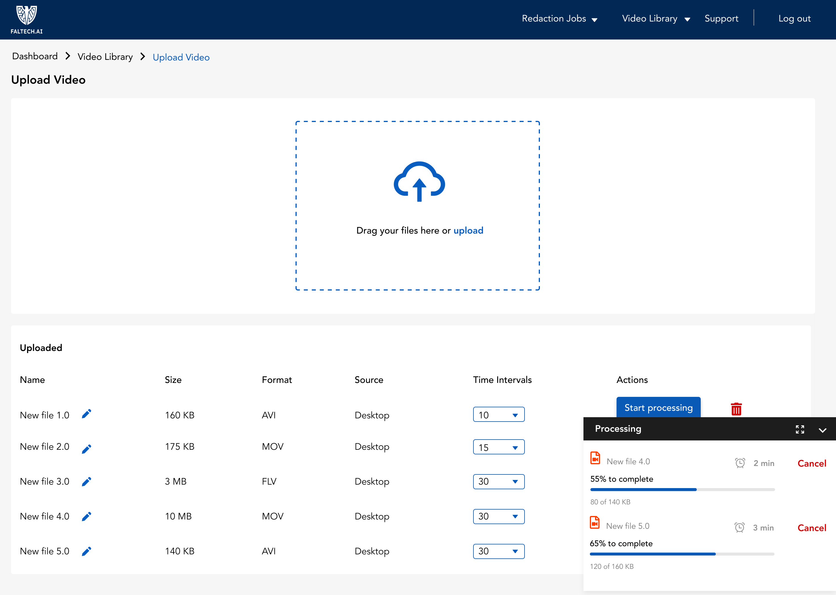 Faltech.AI — Upload modal