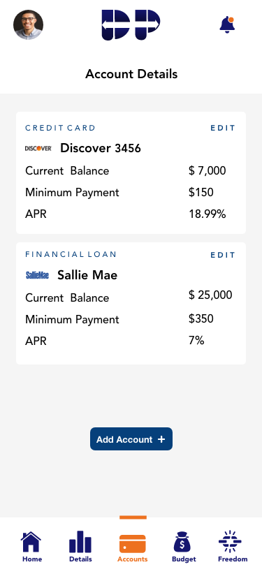 Debt Pull — Account Details — home