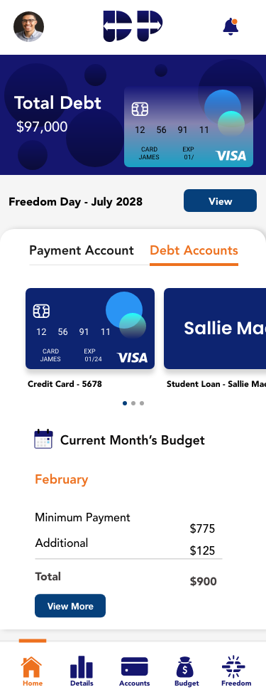 Debt Pull — Homepage wireframe — option 2