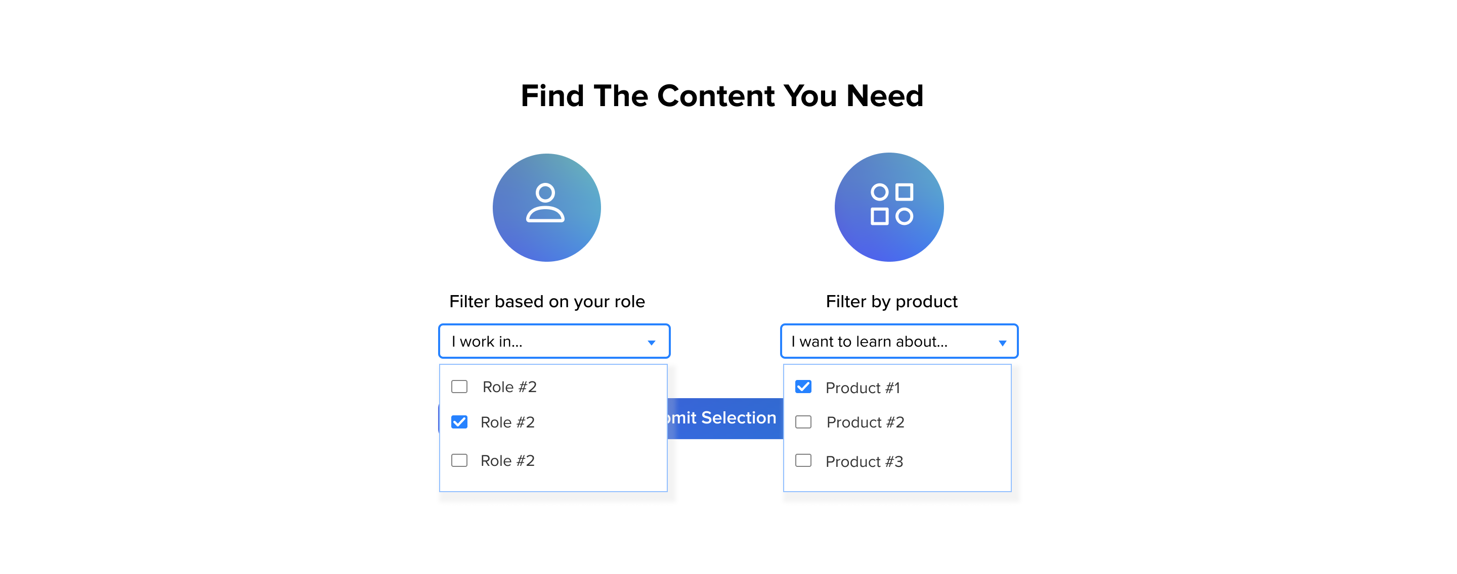 Sonatype — Product and role selection — both dropdowns shown