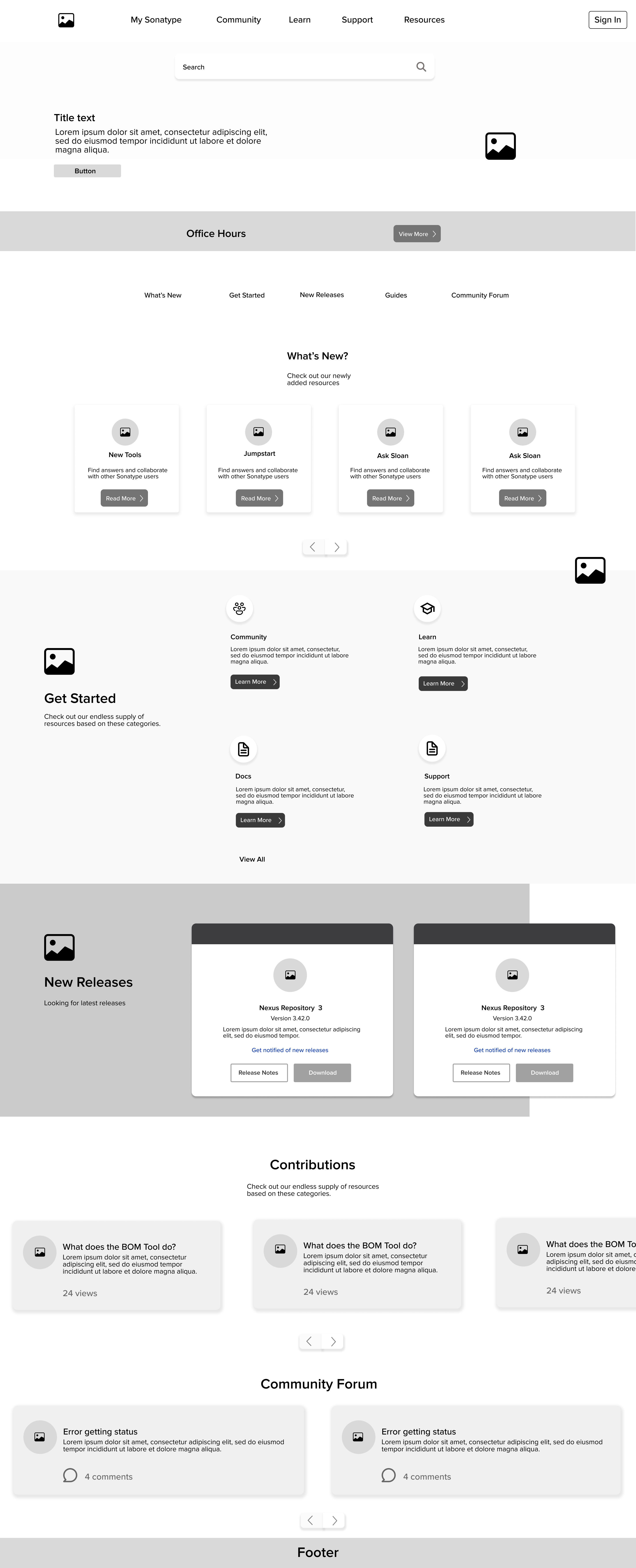 Sonatype — Homepage wireframe — option 2